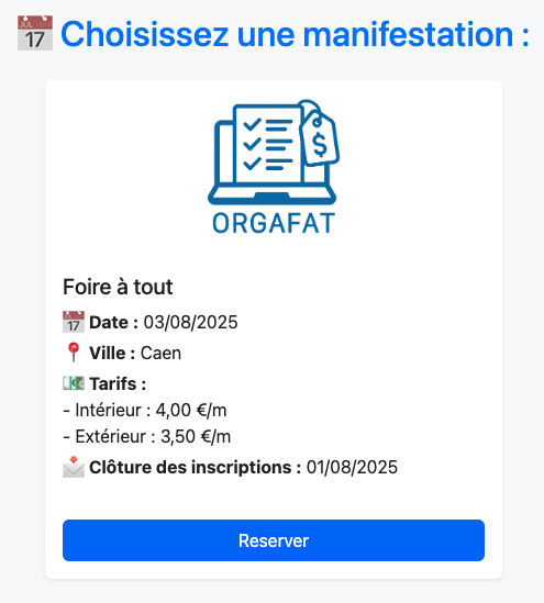 Réservations simplifiées